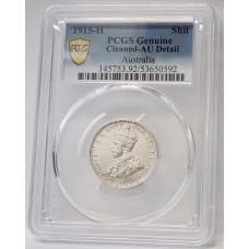 AUSTRALIA 1915 H . ONE 1 SHILLING . PCGS GENUINE